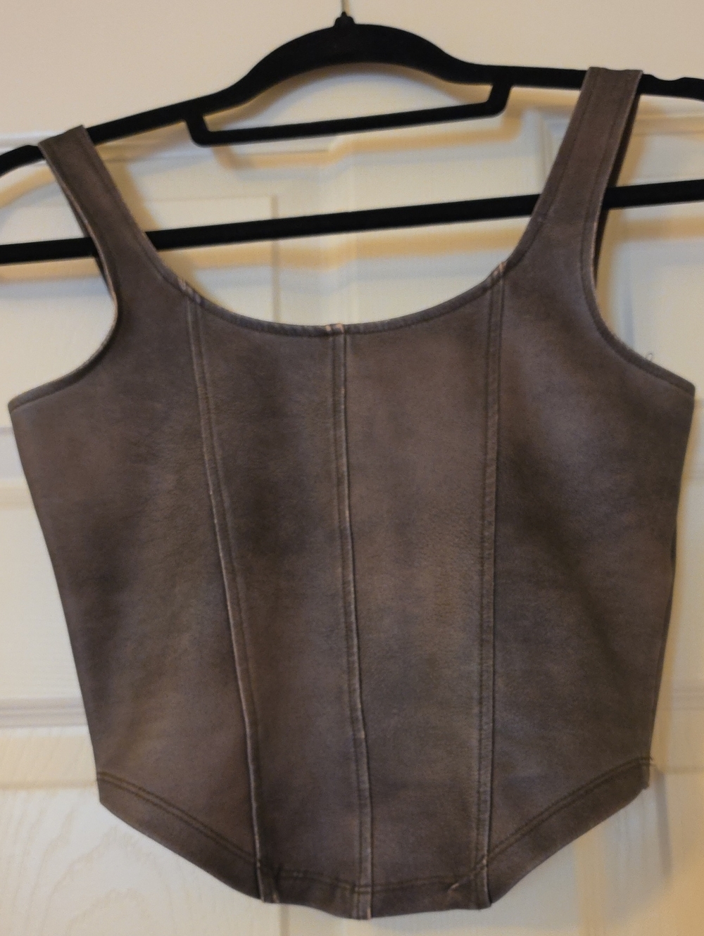 H&M Divided Women's Sleeveless Faux-Leather Look Tank Top XS